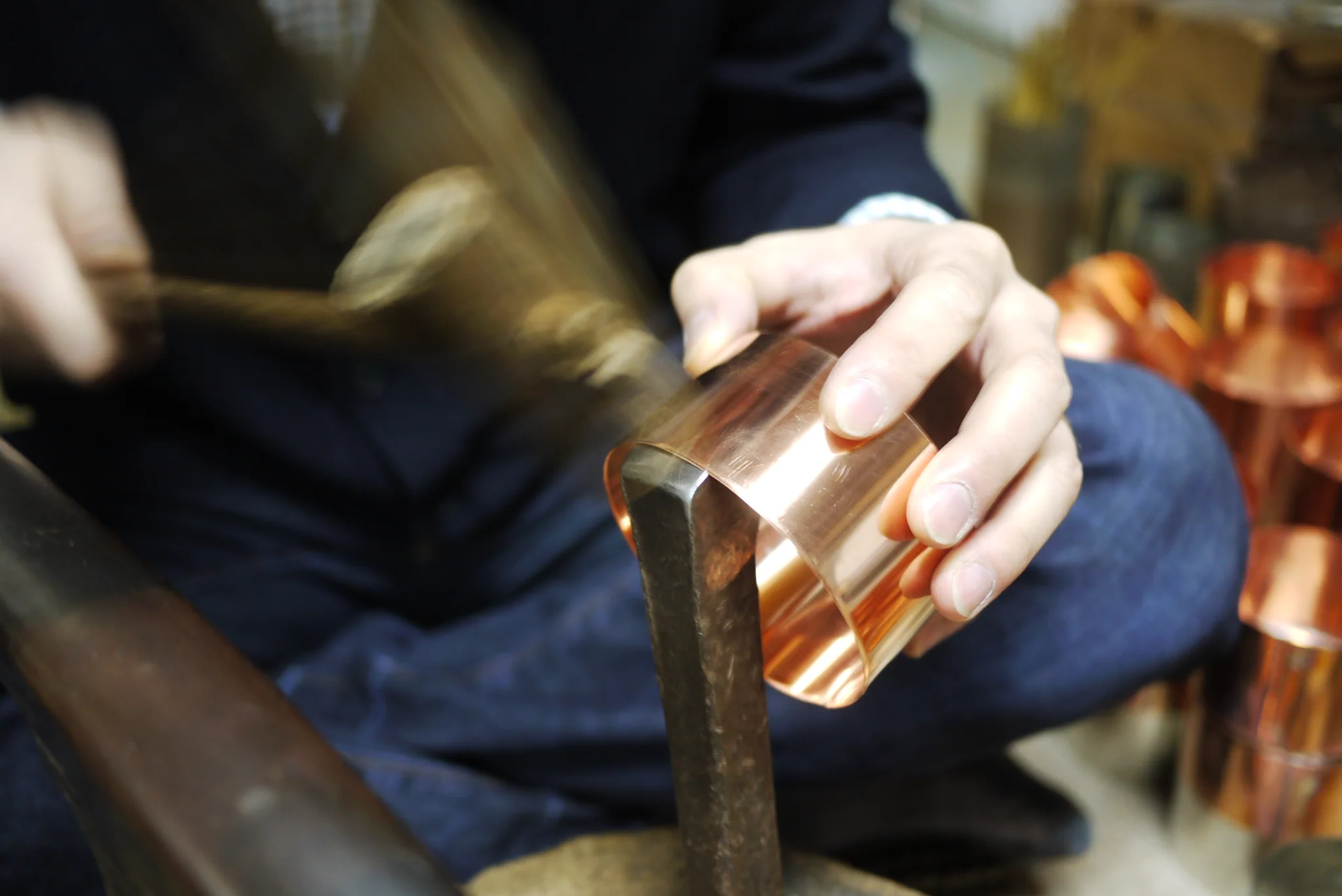 Photograph of a Kyoto craftsperson at work
